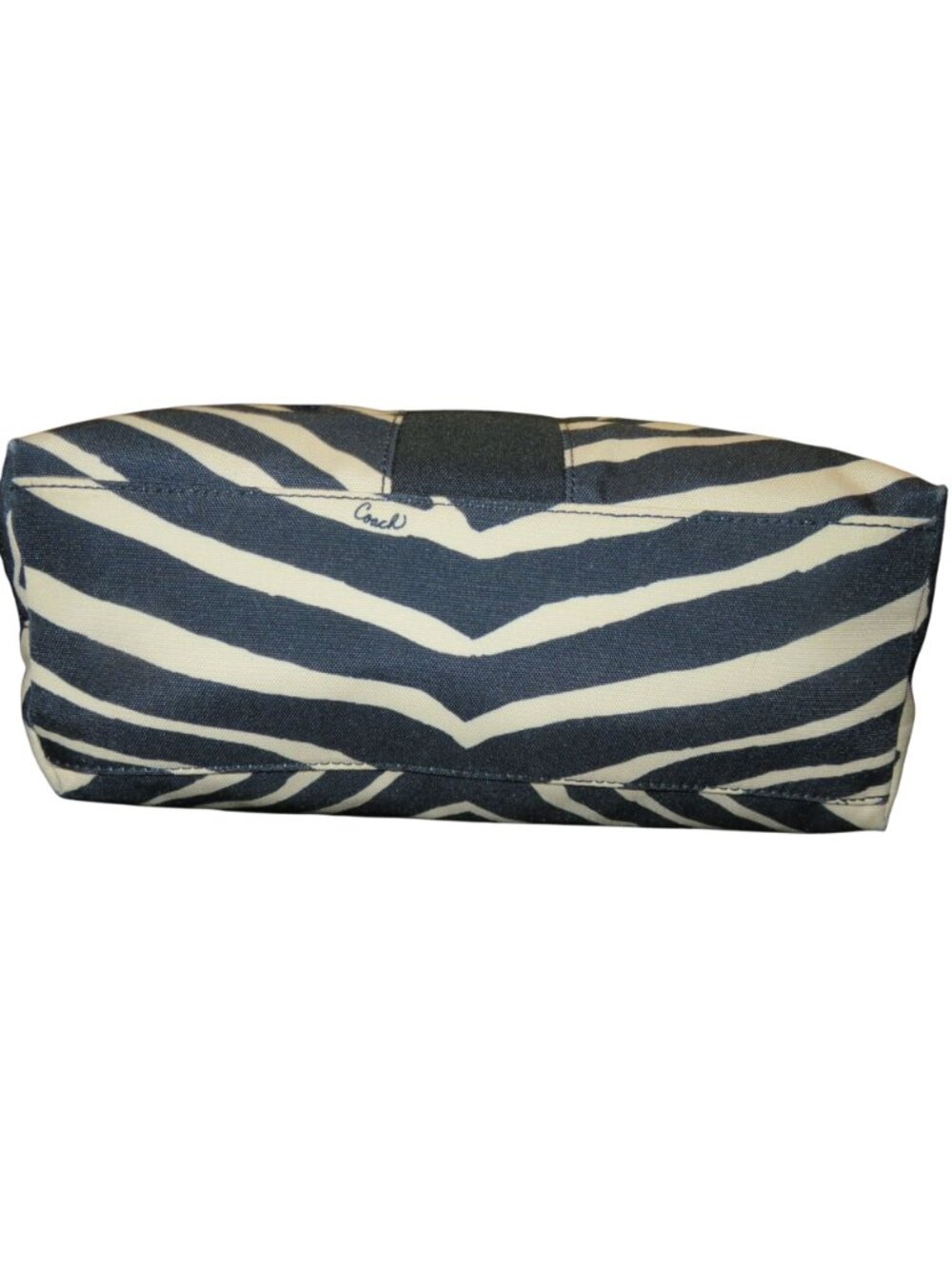 COACH 2013 Devin Zebra Stripe Animal Print Canvas Shoulder Bag Satchel Tote - Picture 5 of 10
